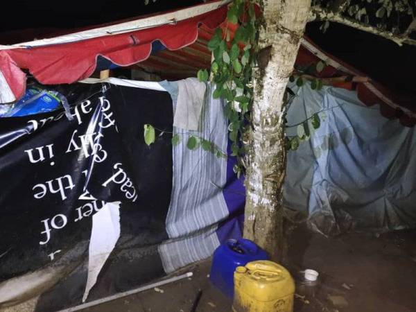 Suspek diberkas polis di sebuah pondok kebun sayur di Bentong, Pahang, awal pagi tadi.