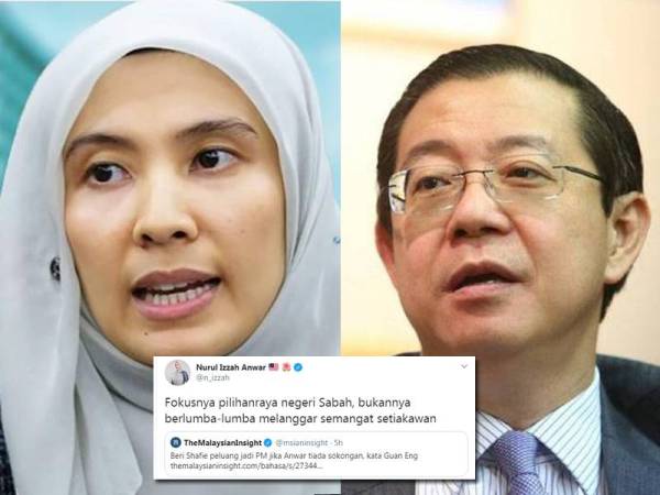 Kenyataan Nurul Izzah di Twitternya hari ini mengkritik tindakan Guan Eng berhubung calon perdana menteri pilihan sekiranya PH kembali menjadi kerajaan.