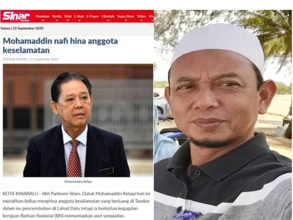 Laporan Sinar Harian semalam. Gambar kanan: Zaidi Mohamad