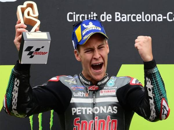 Reaksi Quartararo selepas memenangi saingan GP Catalunya.