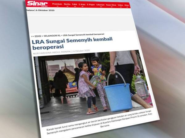 Air Selangor memaklumkan proses penstabilan rawatan air sedang dijalankan, sebelum mula diagihkan kepada pengguna terawal mulai jam 12 tengah malam ini.