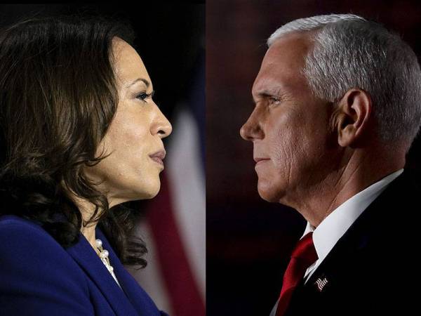 Pence (kanan) akan menyertai sesi debat bersama Harris di University of Utah di Salt Lake City pada jam 9 malam esok (waktu tempatan). - Foto Agensi