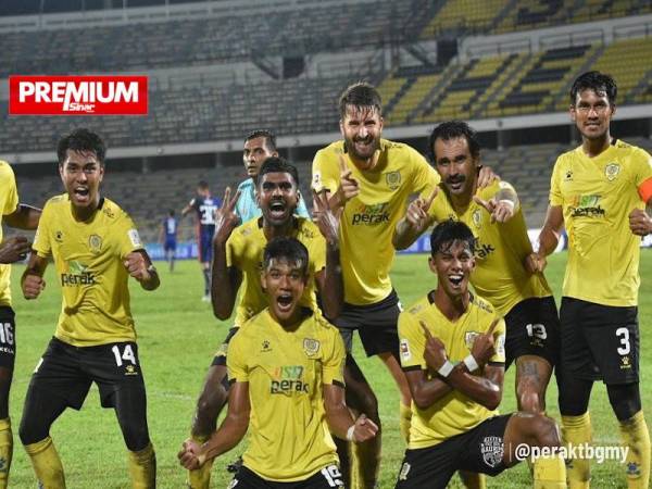 Shahrel Fikiri (depan, kiri) dan rakan-rakan sepasukannya mempunyai misi penting ketika menentang Kedah di Stadium Perak, Ipoh malam esok. - Foto Facebook PERAK TBG