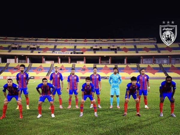 Kesebelasan utama Harimau Selatan ketika berdepan Melaka United. Foto: Johor Southern Tigers