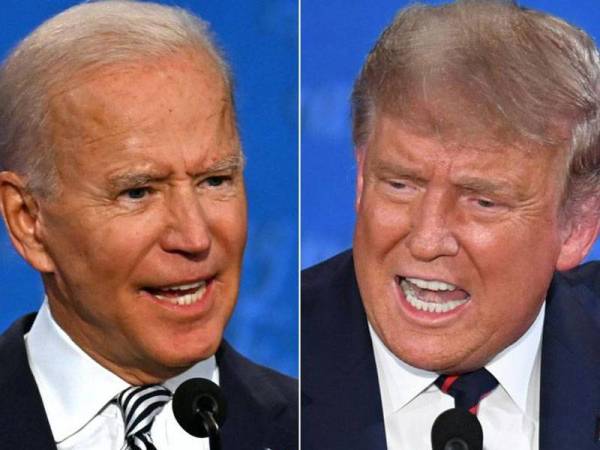 Trump akan bersiaran dari Miami manakala Biden (kiri) akan tampil di Philadelphia pada esok. - Foto AFP