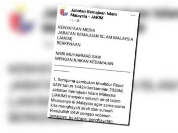 Maulidur Rasul Disambut Sederhana Dalam Norma Baharu