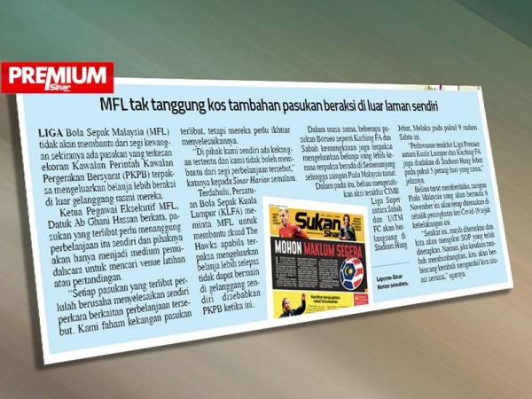 Laporan Sinar Harian 28 Oktober lalu.