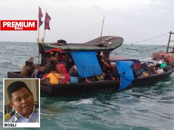 APMM Selangor menahan sekumpulan PATI Indonesia di perairan Pulau Carey, Kuala Langat pada tahun lalu.