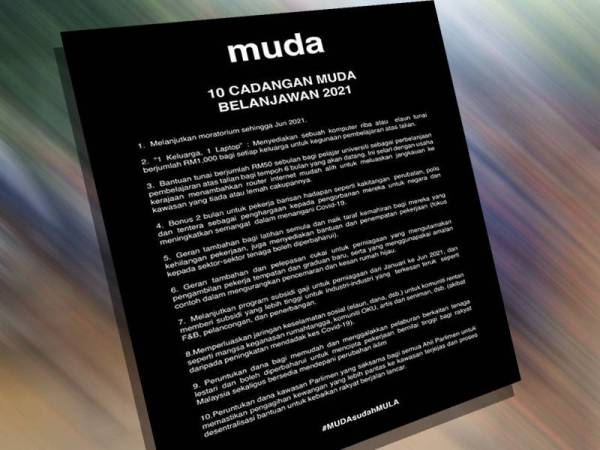 10 cadangan Muda untuk Belanjawan 2021.