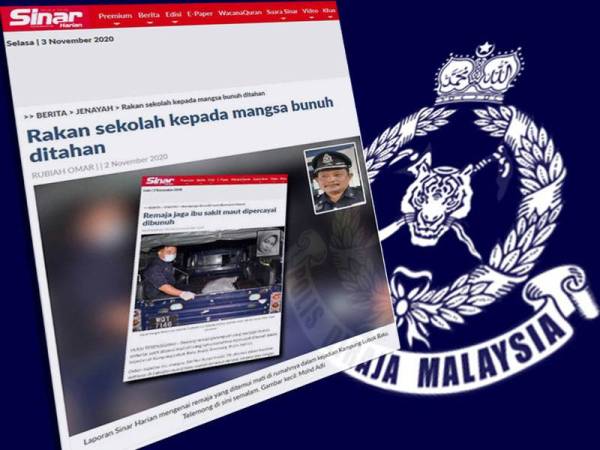 Semalam, suspek ditahan selepas tampil ke Balai Polis Telemong Hulu Terengganu kira- kira jam 7.30 pagi dengan ditemani ibunya kononnya untuk membantu siasatan.