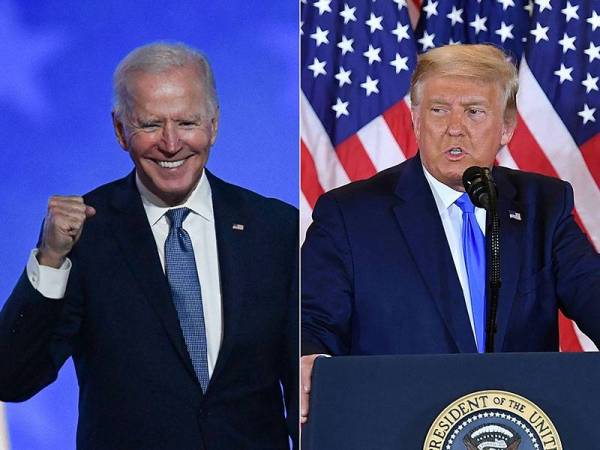 Biden (kiri) menang di kesemua negeri yang pernah dimenangi calon Demokrat, Hillary Clinton pada 2016. - Foto: AFP