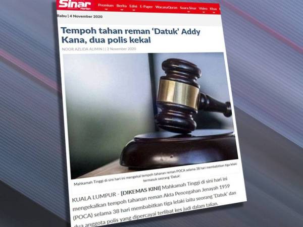 Laporan Sinar Harian kelmarin