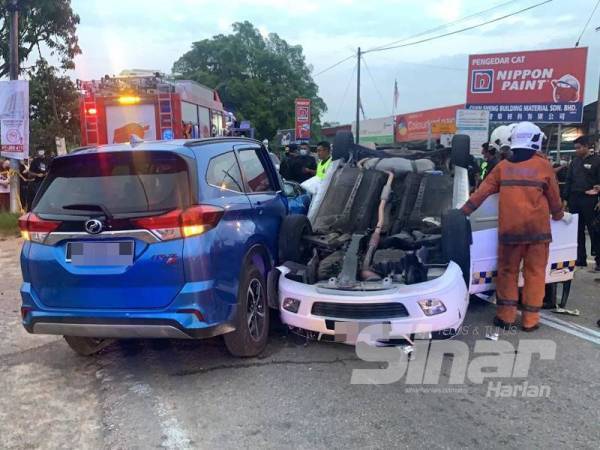 Nahas yang menyebabkan seorang anggota polis maut ketika berlaku kejar-mengejar di Jalan Kangkar Tebrau di sini pada 1 November lalu.