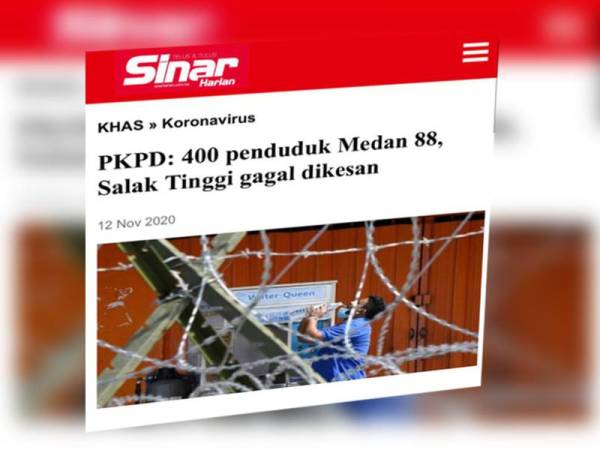 Laporan Sinar Harian sebelum ini