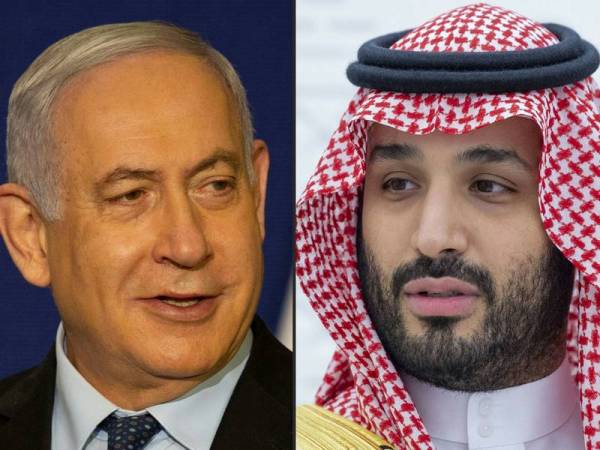 Perdana Menteri Israel, Benjamin Netanyahu (kiri) dan Putera Arab Saudi Mohammed bin Salman (kanan). - AFP