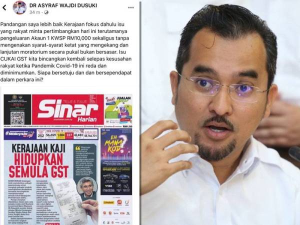 Asyraf menyatakan pandangan berhubung isu GST menerusi Faceboonya hari ini.