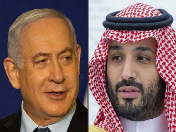 Saudi menafikan laporan berlangsung pertemuan rahsia antara MBS (kanan) dan Netanyahu pada akhir minggu lalu. - Foto: Agensi