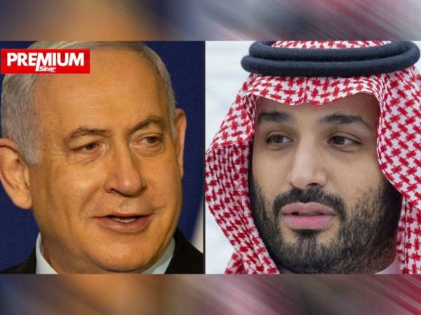 Perdana Menteri Israel, Benjamin Netanyahu (kiri) didakwa mengadakan pertemuan rahsia dengan Putera Mahkota Arab Saudi, Putera Mohammed Salman (kanan) di Jeddah, Arab Saudi pada Ahad lalu. - Foto AFP