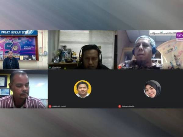 Abu Bakar bersama peserta lain semasa program UiSF International Webinar Forum anjuran Pusat Sukan UiTM semalam.