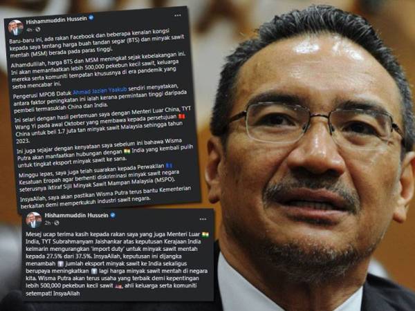 Hantaran Hishammuddin di Facebook.