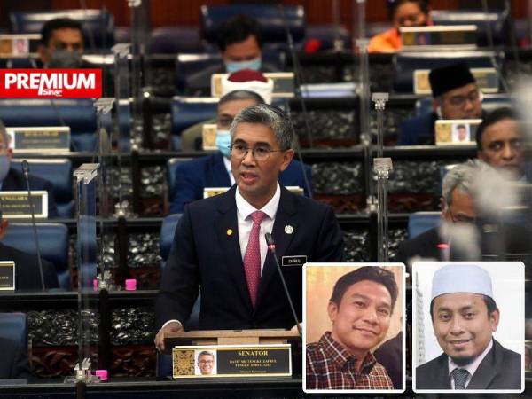 Menteri Kewangan, Tengku Datuk Seri Zafrul Tengku Abdul Aziz ketika menggulung perbahasan Rang Undang-undang Perbekalan 2021 di Dewan Rakyat pada Khamis lalu. Gambar kecil: Mohd Izani dan Ahmad Fadhli