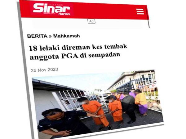 Laporan Sinar Harian 25 November lalu.