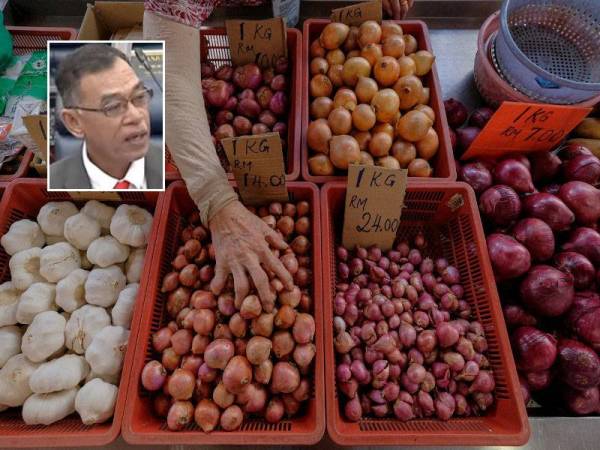 Pengguna mempunyai pilihan membeli bawang merah yang diimport dari beberapa negara lain seperti China, Thailand dan Myanmar dengan harga pasaran yang lebih rendah. - Foto Bernama, gambar kecil: Rasol Wahid