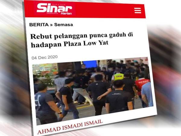 Laporan Sinar Harian 4 Disember lalu.