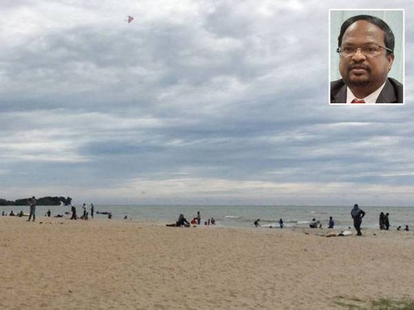 Pantai Port Dickson mula dikunjungi orang ramai sejak Sabtu lalu. Gambar kecil: Veerapan