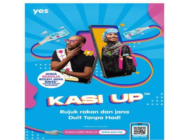 Pelan YES Kasi Up Prabayar 15, dengan tempoh sah selama 30 hari, berharga RM15/sebulan untuk 10GB.