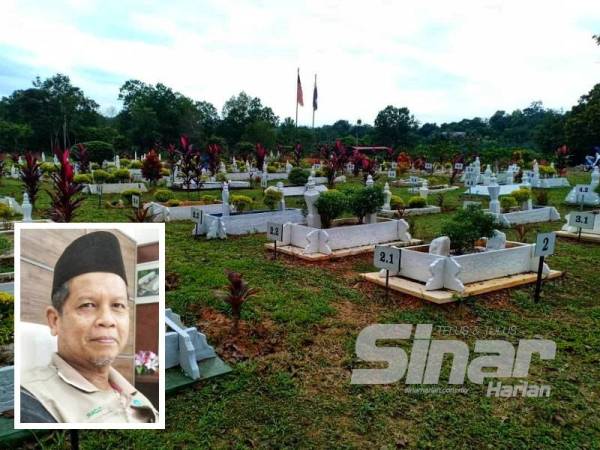 Wajah baharu tanah perkuburan Kampung Tualang, Temerloh setelah dinaik taraf oleh pihak pengurusan Masjid Temerloh Jaya menerusi Badan Khairat Kematian masjid itu. (Gambar kecil: Mohd Radzi Ismail)