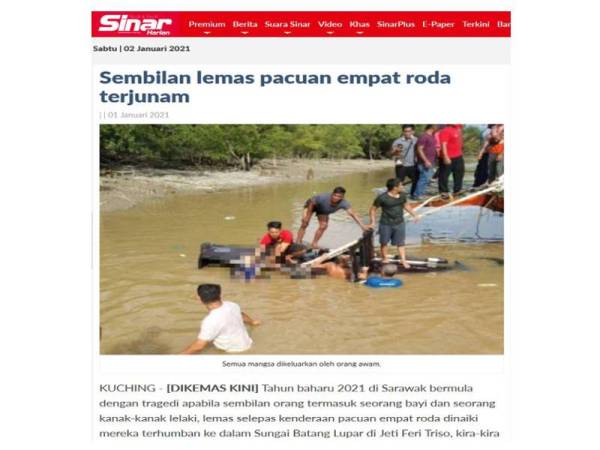 Laporan Sinar Harian pada Jumaat.