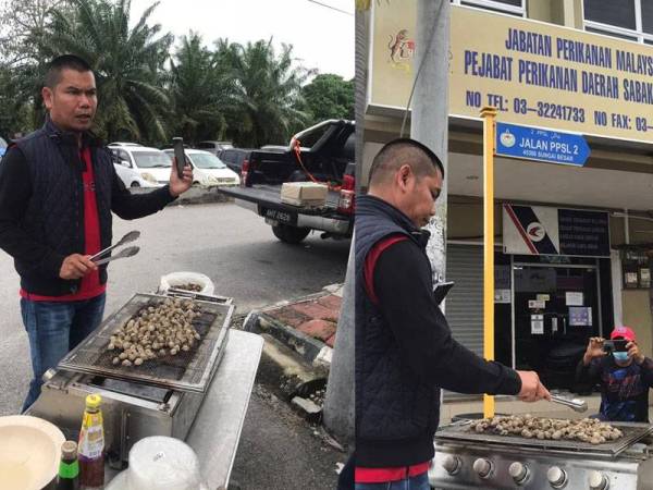 Selepas bertuala kini Jamal membakar kerang di Pejabat Perikanan Daerah Sabak Bernam. Jamal bakar kerang depan Pejabat Perikanan sebagai tanda protes susulan kegiatan kecuarian benih kerang di pesisir pandai Sungai Leman.