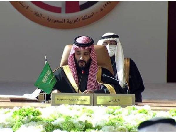 Putera Mahkota, Mohammed Salman ketika menyampaikan ucapan pembukaan Sidang Kemuncak GCC kali ke-41 di Al-Ula pada Selasa. - Foto: Agensi