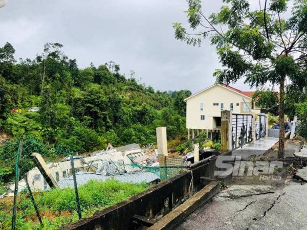 Keadaan semasa rumah yang runtuh dalam kejadian pada 3 Januari lalu.