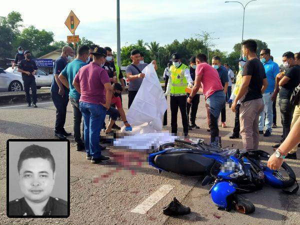 Koperal K Mahadir Elis (gambar kecil) meninggal dunia di lokasi kejadian akibat kecederaan parah di kepala.