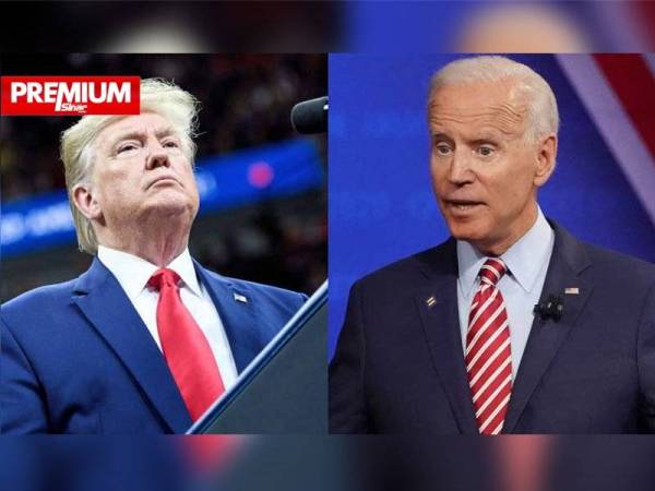 Trump (kiri) akan digantikan dengan Biden yang akan mengambil alih pentadbiran Rumah Putih pada Rabu ini. - AFP