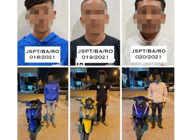 Tiga remaja dan motosikal dibawa ke IPD Seremban untuk siasatan lanjut.