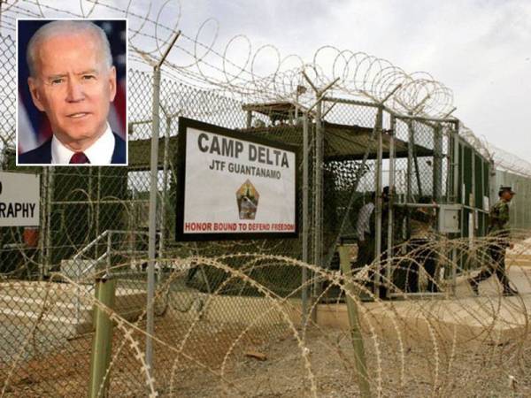 Penjara Guantanamo di Cuba digunakan untuk menahan tahanan dipercayai terlibat dalam aktiviti keganasan sejak tahun 2001. Gambar kecil: Joe Biden - Foto AFP 