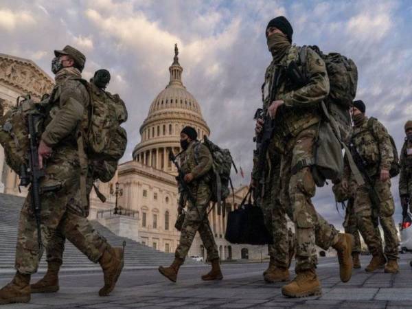 Seramai 25,000 anggota pasukan Pengawal Kebangsaan dikerah ke Washington bagi memastikan kelancaran majlis angkat sumpah Presiden Amerika Syarikat ke-46. - Foto Agensi