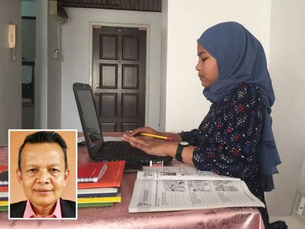 Pembelajaran dalam talian perlu bagi memastikan anak-anak tidak terus ketinggalan dalam pelajaran. - Gambar kecil: Aminuddin