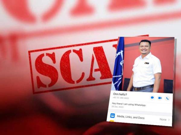 Scammer menggunakan gambar profil Ketua Pemuda UMNO Johor, Mohd Hairi Mad Shah untuk memperdaya mangsa dengan meminta wang menggunakan akaun Public Bank atas penama cikgu Marlon.