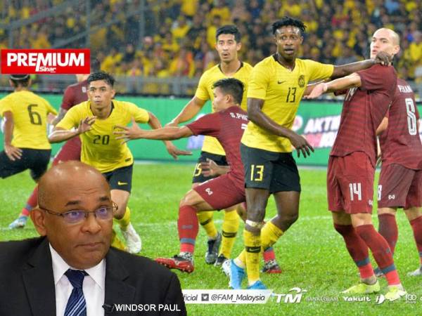 Aksi antara Malaysia dan Thailand dalam aksi kelayakan Piala Dunia 2022/ Piala Asia 2023 di Stadium Nasional, Bukit Jalil pada 15 November 2019. - Foto FB FAM
