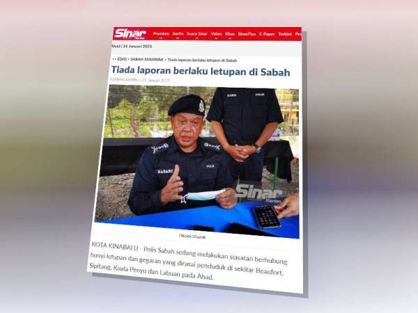 Laporan Sinar Harian hari ini.