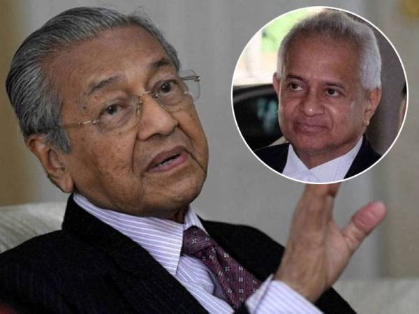 Tun Dr Mahathir Mohamad. Gambar kecil: Tommy Thomas