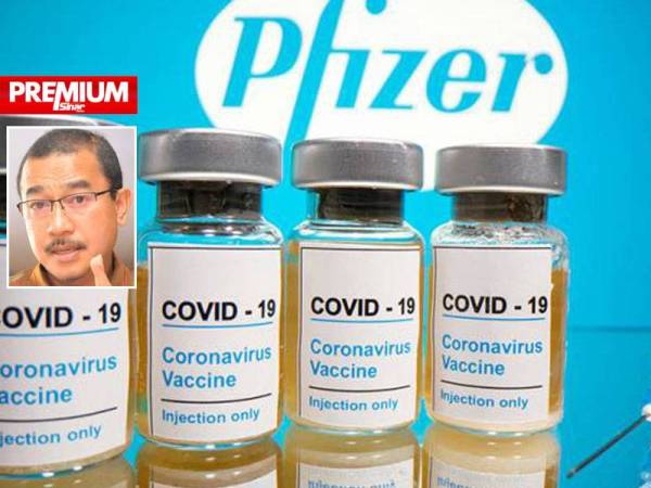 Bekalan vaksin Covid-19 fasa pertama yang dibeli kerajaan daripada syarikat farmaseutikal Pfizer dijangka tiba di Malaysia pada 26 Februari ini. Gambar kecil: Noor Azmi