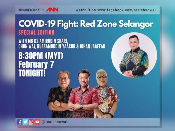 Program bertajuk 'Special Edition: Covid -19 Fight: Red Zone Selangor' itu yang disiarkan secara langsung menerusi beberapa platform media sosial @realchunwai pada malam Ahad.