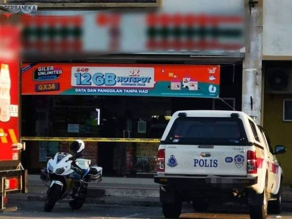 Kedai serbaneka di Taman Malim Jaya disamun lelaki bersenjatakan parang, awal pagi Khamis.