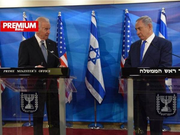 Gambar fail menunjukkan Joe Biden (kiri) ketika memegang jawatan Naib Presiden negara itu bertemu dengan Perdana Menteri Israel, Benjamin Netanyahu di Baitulmuqaddis pada tahun 2016. - Foto AFP