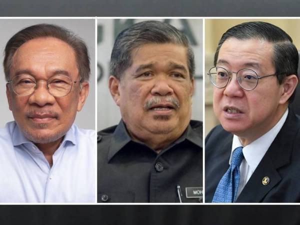 Dari kiri, Anwar, Mohamad dan Guan Eng